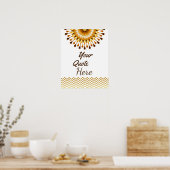 Aangepaste Quote Gold  Lotus Flower Poster (Keuken)