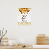 Aangepaste Quote Gold  Lotus Flower Poster (Keuken)