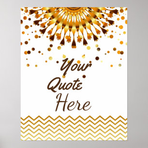 Aangepaste Quote Gold  Lotus Flower Poster