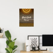 Aangepaste Quote Gold Lotus Flower Poster (Thuiskantoor)