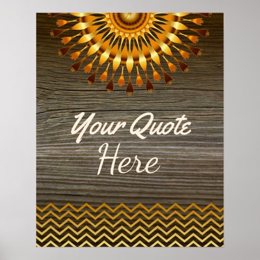 Aangepaste Quote Gold Lotus Flower Poster (Voorkant)