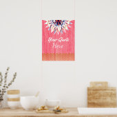 Aangepaste Quote Gold  Lotus Flower Poster (Keuken)