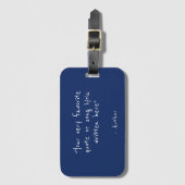 Aangepaste quote - maak je eigen marineblauw bagagelabel (Voorkant (verticaal))