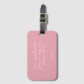 Aangepaste quote - maak je eigen roze bagagelabel (Voorkant (verticaal))