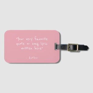 Aangepaste quote - maak je eigen roze bagagelabel