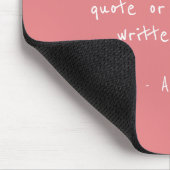 Aangepaste quote - maak je eigen roze muismat (Hoek)