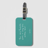 Aangepaste quote - maak je eigen teal bagagelabel (Voorkant (verticaal))