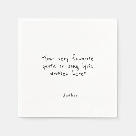 Aangepaste quote - maak uw eigen servet (Voorkant)