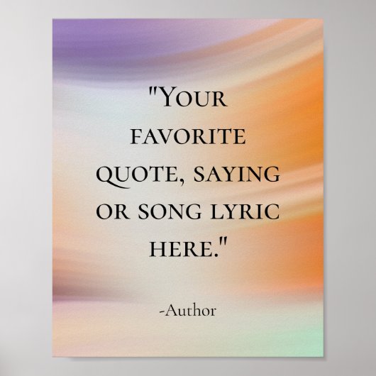 Aangepaste Quote Marble Wave Waterverf motivatie Poster (Voorkant)