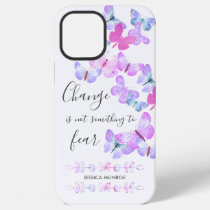 Aangepaste quote met mooie vlinders voor positieve iPhone 12 pro max hoesje