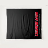 Aangepaste Quote Namen Datum Rood Zwart Foto Achte Wandkleed (Voorkant (horizontaal))