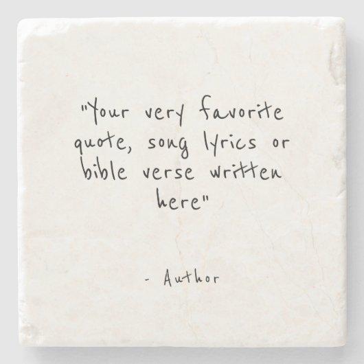 Aangepaste quote of bijbelvers stenen onderzetter (Voorkant)