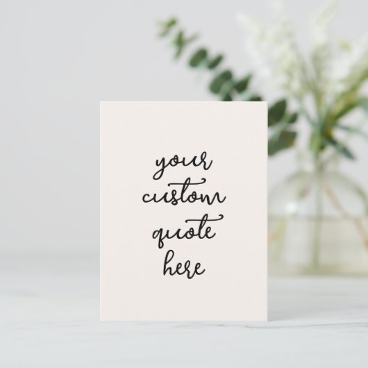 Aangepaste Quote Postkaart – Schrijf Je Eigen Insp (Staand voorkant)
