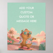Aangepaste Quote Skateboard Capybara Grappig Dier  Poster (Voorkant)