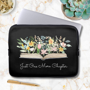 Aangepaste Quote Waterverfboek Bloem Bloemstuk Laptop Sleeve