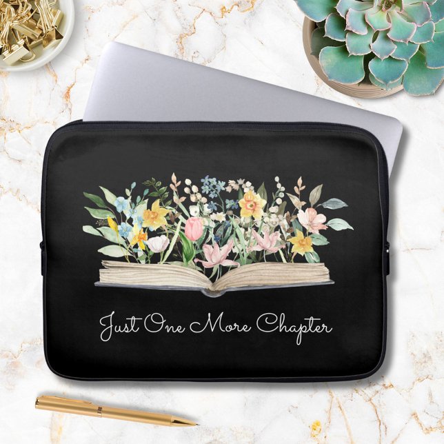Aangepaste Quote Waterverfboek Bloem Bloemstuk Laptop Sleeve (In situ)