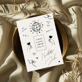 Aangepaste Quote Whimsy Scribbles Hand getrokken b Save The Date