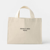 Aangepaste quote Zwarte Kat Introvert Maar Interes Mini Tote Bag (Achterkant)