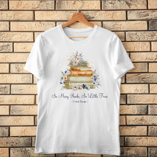 Aangepaste quoteboeken Vintage Beige Blauwe Rozen  T-shirt