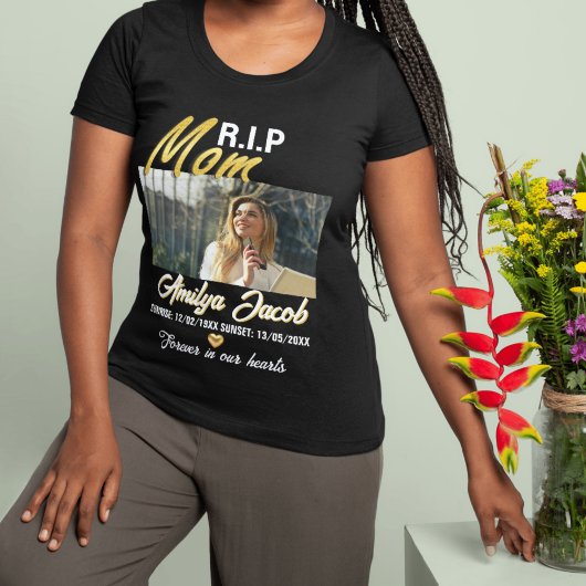 Aangepaste R.I.P Mom Memorial T-shirt met foto