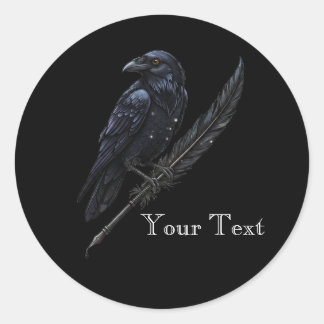 Aangepaste raaf op ganzenveer sticker