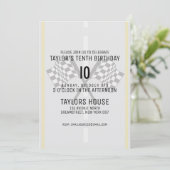 Aangepaste 'Race Track Checkered Flags Birthday Pa Kaart (Staand voorkant)