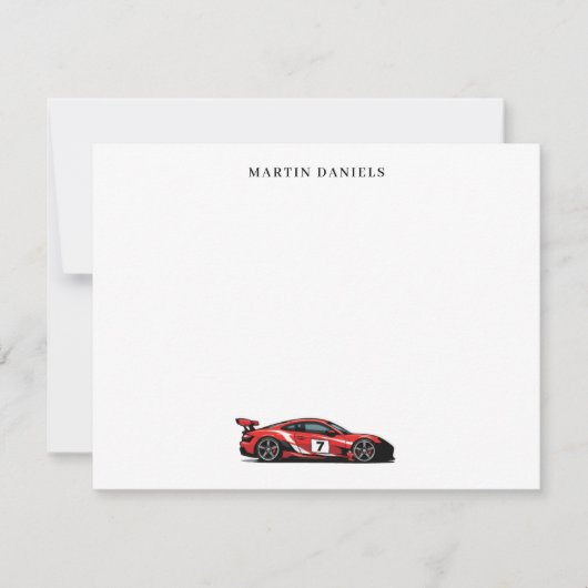 Aangepaste raceauto-notitiekaart notitiekaartje (Voorkant)