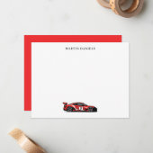 Aangepaste raceauto-notitiekaart notitiekaartje (Voorkant / Achterkant in situ)
