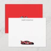 Aangepaste raceauto-notitiekaart notitiekaartje (Voorkant / Achterkant)