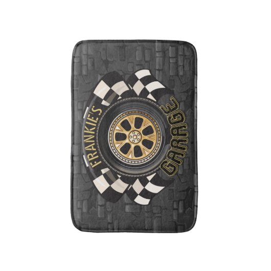 Aangepaste racebus met sneldraaimoes badmat (Voorkant Verticaal)