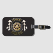 Aangepaste racebus met sneldraaimoes bagagelabel (Voorkant (horizontaal))