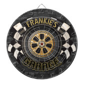 Aangepaste racebus met sneldraaimoes dartbord (Voorkant)