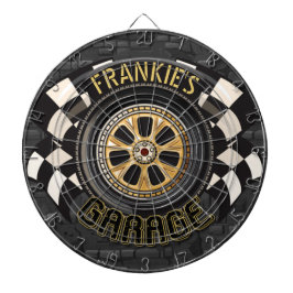 Aangepaste racebus met sneldraaimoes dartbord