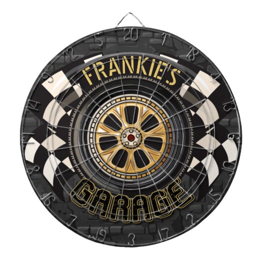 Aangepaste racebus met sneldraaimoes dartbord (Voorkant)