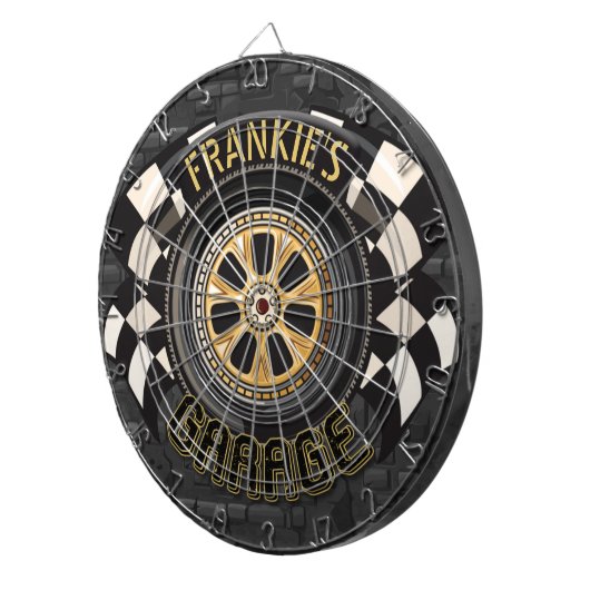 Aangepaste racebus met sneldraaimoes dartbord (Voorkant Rechts)