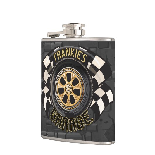 Aangepaste racebus met sneldraaimoes heupfles (Links)