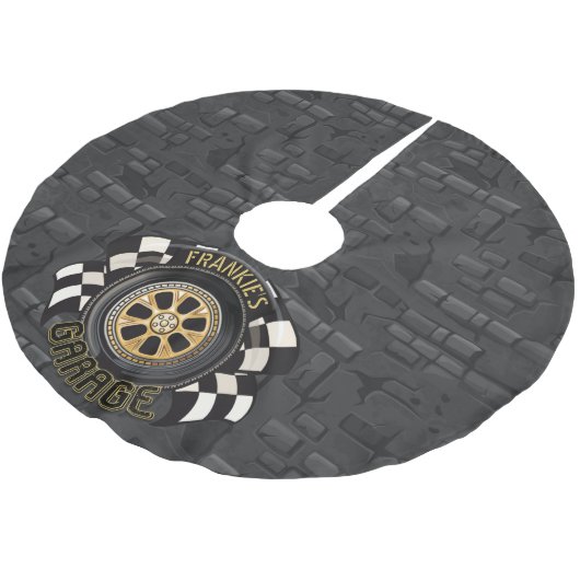 Aangepaste racebus met sneldraaimoes kerstboom rok (Gekanteld)