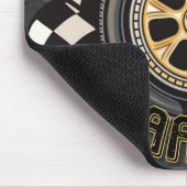 Aangepaste racebus met sneldraaimoes muismat (Hoek)