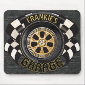 Aangepaste racebus met sneldraaimoes muismat (Voorkant)