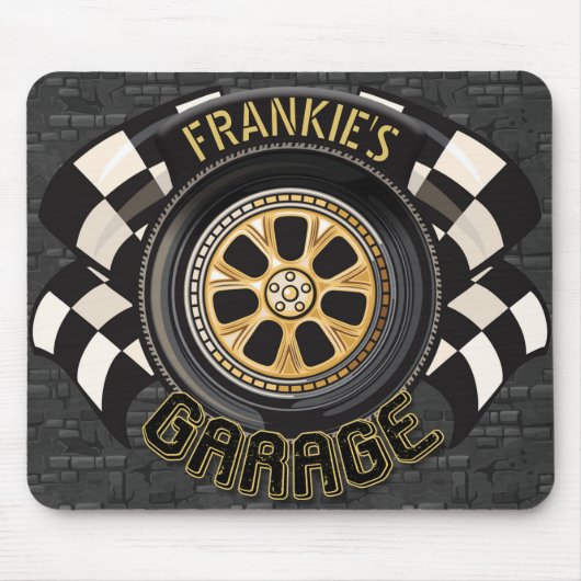 Aangepaste racebus met sneldraaimoes muismat (Voorkant)