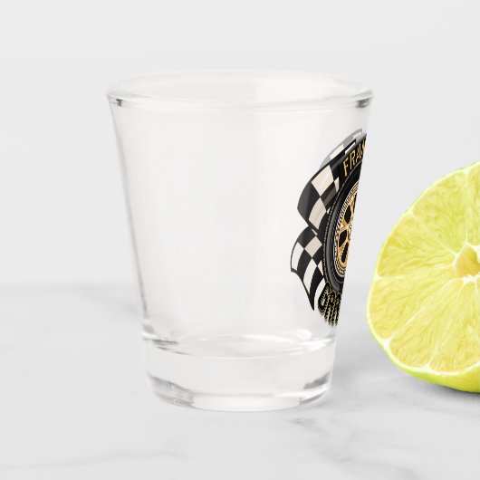 Aangepaste racebus met sneldraaimoes shot glas (Links)