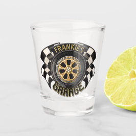 Aangepaste racebus met sneldraaimoes shot glas