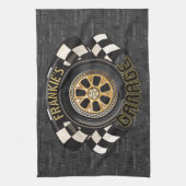 Aangepaste racebus met sneldraaimoes theedoek (Verticaal)