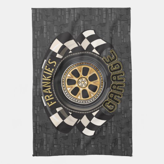 Aangepaste racebus met sneldraaimoes theedoek (Verticaal)