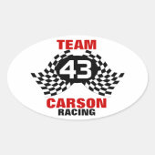 Aangepaste racefamilie ovale sticker (Voorkant)