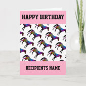 Aangepaste Racehorse Verjaardag Kaart (Voorkant)