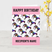 Aangepaste Racehorse Verjaardag Kaart (Gele Bloem)