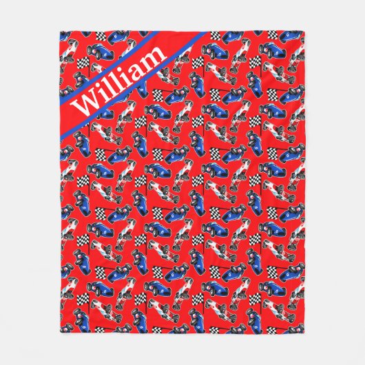 Aangepaste racewagen fleece deken (Voorkant)