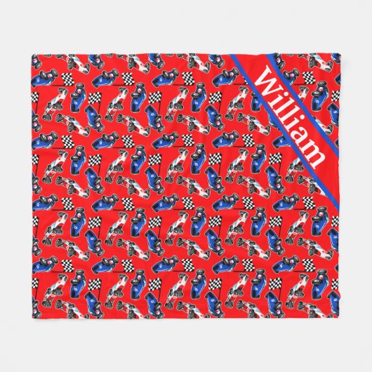 Aangepaste racewagen fleece deken (Voorkant (Horizontaal))