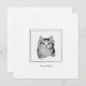 Aangepaste RagaMuffin kat Tekenen op een vlak Notitiekaartje (Voorkant / Achterkant)